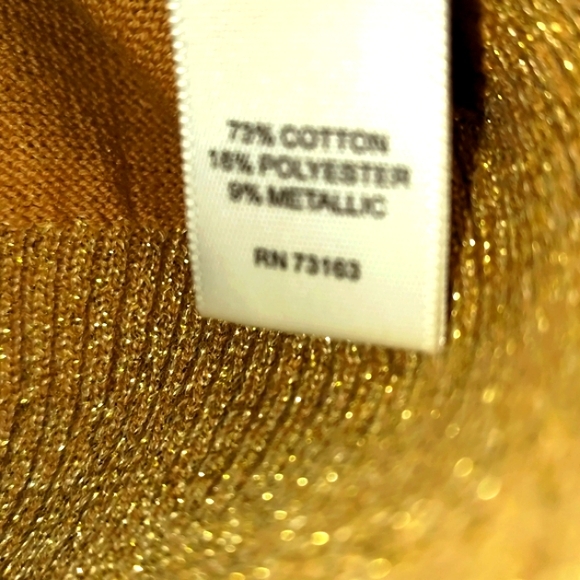 💲 5 for $15💲MELISSA PAIGE XL Gold Shimmer Lightweight Turtleneck Sweater - Picture 6 of 7